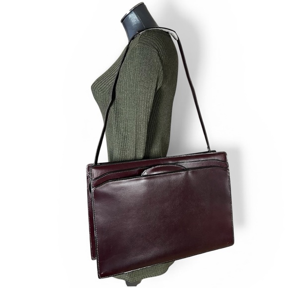 VTG ROYCE New York Burgundy Top Leather Laptop Briefcase Shoulder Bag - Picture 2 of 16